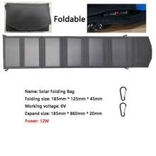 8W/12W Solarladegerät Faltbare Tasche Faltbares Solarpanel für Camping Outdoor USB-Anschluss Wandern Notfall Aufladen Reisebereit Solarladegerät für Handy Aufladen