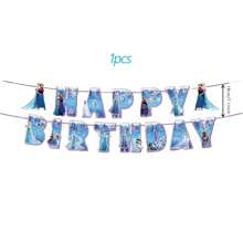 Disney Disney Frozen Party Supplies, Included Birthday Banner,Hanging Vortex,Plate,Napkins,Paper Cups,Tablecloth For Frozen Party Decorations,Frozen Birthday Party Decorations,Disney Frozen Tableware,Disney Princess Elsa Party Decorations