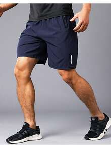 Men's Quick Dry Sports Shorts With Pockets - Lightweight Running, Fitness, Basketball Workout Shorts, Comfortable Breathable Activewear - Blue - View 6