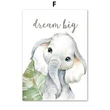 1 pieza de arte de pared póster con opción de marco, arte en lienzo de animales como elefante, jirafa, león, cebra, tigre, estilo nórdico para decoración de habitación infantil