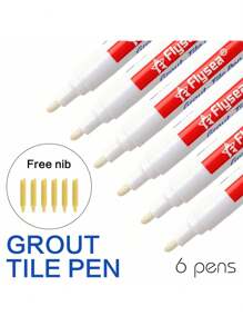 3 pièces de stylos de coulis de carrelage blanc pour la réparation de carreaux, de murs, de sols, de salles de bain et de cuisines