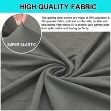 弹力斜躺式游戏椅套，带耐用拉链，符合人体工程学的电脑办公椅套，高背老板椅套，办公桌椅套，适用于斜躺式赛车游戏椅 - 彩色 - 查看 3