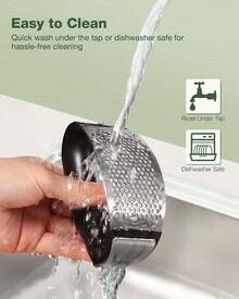 Vantic Garlic Press Rocker - Stainless Steel Garlic Mincer Garlic Crusher, New Innovative Garlic Chopper With Peeler And Scraper For Smash Garlic - màu đen - Xem 5