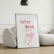 1 件鼓舞人心的意大利语文字墙面艺术好心情印刷品引言海报简约帆布画现代墙面艺术客厅可选画框 - 彩色 - 查看 24