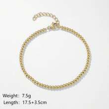 1 件奢华简约钢珠镀金链式手链，男女通用，适合正式场合和日常佩戴