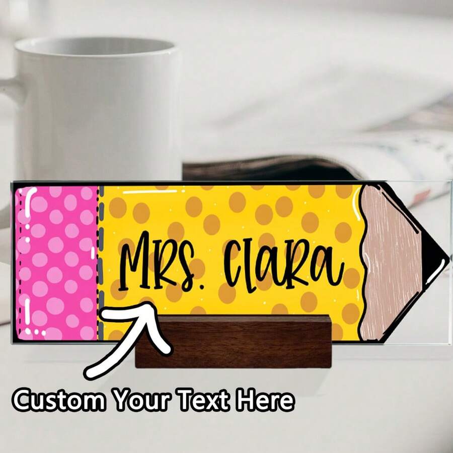 Cartel personalizado para maestros, regalos para maestros, regalo de aprecio a maestros, placa con el nombre del escritorio del maestro, regalo personalizado para maestros, letrero con el nombre del maestro - Multicolor - Ver 1