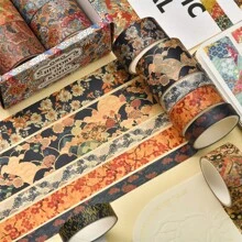 1 Box/12Rolls Handmade Decorative Tape Series - Kyoto Style, Mixed Styles Suitable For Scrapbooking, Gift Wrapping, DIY Crafts