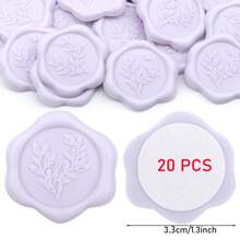 CYFUN DESIGN 20/25 PCS Eucalyptus Pattern Real Wax Sealing Stickers Self-Adhesive Wedding Invitation Envelope Seal Stickers For Decorating Wedding Invitations, Gifts,Back To School,School Supplies