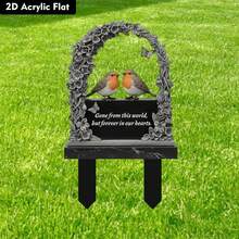 5.67 英寸 * 9.45 英寸（14.4 厘米 X 24.0 厘米），2D 平面，1 件，墓碑纪念桩亚克力花园插入牌匾，耐候户外装饰，特殊节日纪念，公墓纪念插入物 - 灰色 - 查看 4