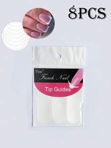 18 hojas (864 piezas) de pegatinas para manicura francesa, pegatinas para uñas autoadhesivas para decoración de uñas - diseño en forma de luna adecuado para esmalte de uñas y aplicaciones de brillo para una manicura francesa sin derrames, suministros para uñas - Multicolor - Ver 15