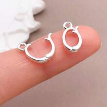 2/4/6pcs Real 18K Gold Plated Brass Oval Jewelry Clasp Buckle Spring With Ring Connectors Snap Clip Clasps For Jewelry Making DIY Crafts Findings - Multicolor - View 12