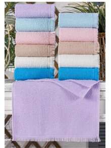 MADE IN TURKEY Piece Fringed Kitchen Drying Towel Set – 40x70 Cm – 100% Cotton - Multicolor - View 1