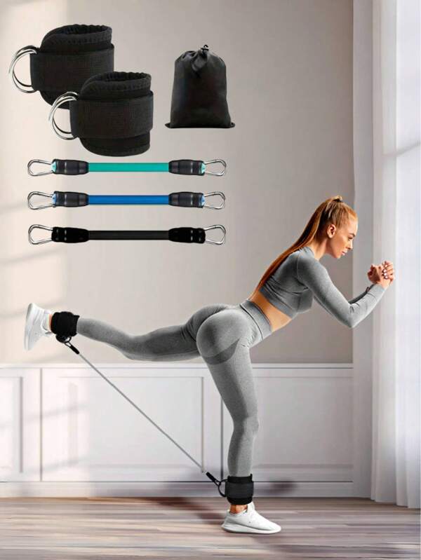 6 Stück Set Knöchel-Widerstandsband Fitness Kraft Sprung-Knöchel Widerstandsbänder Pilates Elastische Bänder Hüfte Bein Zugband Formung, Hüfte Bein Krafttrainer, Bein Widerstandsband, Gym, Sport, Heim Übung, Gym Gewichte, Gewichte, Damen Gewichte
