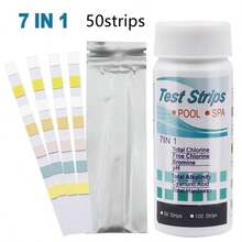 Swimming Pool And Spa Test Strips, 7-In-1 Water Quality Test Strips, 50/100 Water Chemistry Tests, Accurately Test Bromine, Total Alkalinity, PH, Free Chlorine, Total Hardness, Triazole And Total Chlorine, Suitable For Household Drinking Water, Hot Tubs, Swimming Pools, Spas And Well Water, Easy-To-Use Water Quality Test Strips, Suitable For Garden Swimming Pool Cleaning - Multicolor - View 5