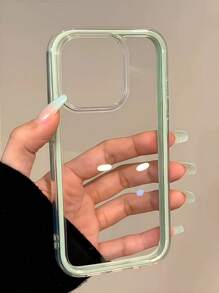 Apple Smart Fashion Phone Case With A High-End Feel, A Three-In-One Thickened And Hard Material, A Colorful Solid Color Frame, A Personalized Creative Pink, White, Black, Blue, Green, Minimalist Simple Fall Protection Full Coverage Transparent Feeling Colorful Phone Case Compatible With IPhone