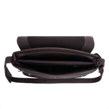 Men's Crossbody Briefcase Shoulder Bag With 15.6" Laptop - Rust Brown - View 3