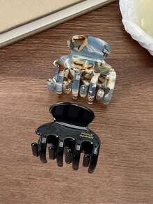 1pc/2pcs Retro Brown Stripe Hairpins, Elegant Versatile Small Hair Claw Accessory For Women, Suitable For Daily, Outdoor, Casual, And Date Styling Claw Clips Hair Clips Hair Jaw Clip Hair Clamps Hair Clutch Hair Catcher Clip Fall Winter Hair Accessories For Women For Vacation Outfits Woman - Multicolor - View 22