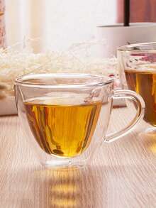 High Borosilicate Heat-Resistant Heart-Shaped Double-Layer Glass Milk, Coffee, Juice Cup With Handle, Heart-Shaped Breakfast Tableware, Heart Coffee Cup, Valentine's Day Gift, Christmas Gift - Multicolor - View 8