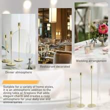 Eleganter Kerzenhalter, luxuriöser goldener Metallkerzenhalter, Dekoration für Zuhause/Hochzeit/romantisches Abendessen, Raumdekoration, Heimdekoration, Geschenk, Feiertags-Dekoration (Kerzen nicht enthalten)