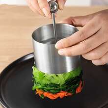 Stainless Steel Adjustable Cake Ring Mold With Pusher, Mousse Cake Mold, Tart Ring, Sushi Mold, Appetizer Arrangement Mold, Baking Tools, Small Kitchen Tools, Cooking Utensils - Multicolor - View 6