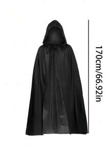1 pezzo di mantello sottile e trasparente in materiale lavorato a maglia, rosso e nero, unisex per adulti, con cappuccio, monolayer, adatto per travestimenti di Ognissanti come strega, demone, vampiro, accessorio costume