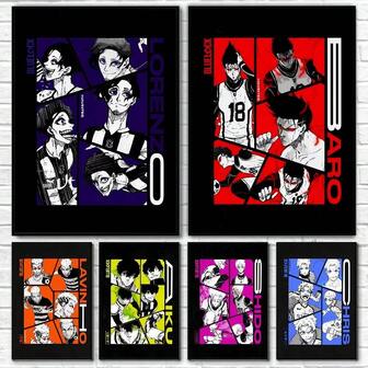 1 pieza Impresión artística de pared Póster opcional Póster del anime Blue Lock Impresión en papel para decoración del hogar, sala de estar, dormitorio, entrada, bar, cafetería