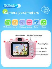 Mini Digital Camera, HD Camera Can Take Photos & Videos, Fun Christmas/Halloween/Thanksgiving Gift - Pink - View 7