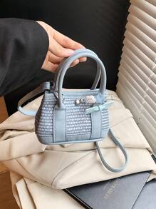 1 pieza Bolso de mano dulce de PU con apertura y cierre magnético, nueva bolsa de jardín, mini bolso de mensajero de hombro lindo y femenino, nicho de alta gama, pequeña bolsa de mano, correa de hombro cómoda adecuada para viajes diarios y compras, un regalo perfecto para niñas