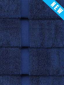 TOALLA DE BAÑO 100% ALGODÓN MEXICANO (Gruesa) ABSORBENTE  70m X 135cm, la cenefa puede variar - Azul Marino - Ver 7