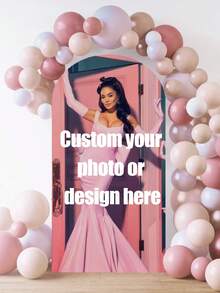 Personalized Spandex Arch Cover - Custom Arch Backdrop Cover Fit Round Top Backdrop Frame Stand, Arch Backdrop Cover For Birthday, Theme Party, Wedding,Multiple Size Options - Multicolor - View 4
