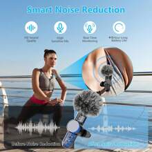 HITOZON Micrófono lavalier inalámbrico para teléfono, micrófono inalámbrico plug-and-play, micrófono de solapa para grabación de video, enseñanza, entrevistas, podcast y vlog