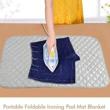Elegant Silver Plaid Travel Ironing Pad – Portable, Foldable And Heat-Resistant For On-The-Go Touch-Ups, No Power Needed, Easy Storage, Space-Saving Design, Ideal For Home, Dorm, Hotel Stays, And Holiday Gift Packages; Perfect Travel Accessory, Spring Cleaning Essential, Fashion-Forward Voyager Gift, Lightweight Household Organizer, Practical Home Office And Vacation Craft Gift Choice - Silver - View 3