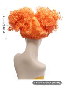 Lockige, bunte Clown-Explosion Perücke, einzigartiges Design mit doppelten Dutt-Frisur, lustige Kostümperücke für Partys - Verschiedenfarbig - Übersicht 3