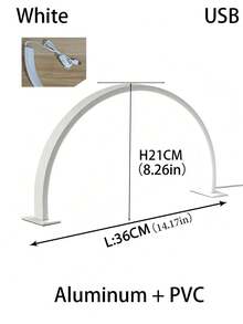 1 pieza Lámpara en forma de media luna blanca/rosa de 14.1 pulgadas/20.4 pulgadas, lámpara para uñas, alimentada por USB, adecuada para arte de uñas, tocador, mesa de estudio, iluminación decorativa para mesita de noche. - Multicolor - Ver 15