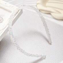 1 pieza Diadema elegante y minimalista para mujer con cristal blanco, rhinestone y brillo, adecuada para el peinado diario, diadema para el cabello como accesorio para el cabello de las mujeres