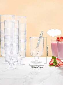 10/20/40 buah Gelas Plastik 4oz/120ml untuk Hidangan Penutup, Cocok untuk Espresso, Puding Tiramisu, Kue Keju, Mousse, Cocok untuk Pesta Ulang Tahun dan Pesta Pernikahan. - MultiWarna - View 5