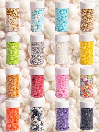 85g/3oz Pearl Sprinkles For Cake Decorating Diy Cake Topper, Metallic Sprinkles Mix For Cake,Sweet Candy,Cupcakes, Macaron, Ice Cream, And Decorations Wedding Party Valentines Halloween Christmas Supplies Ornament Edible Cake Decorating