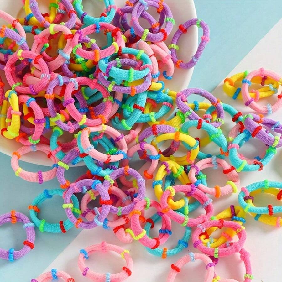 50 piezas Set de Ligas de Cabello Sin Costuras - Ligas de Cabello Elásticas Suaves y Antideslizantes para Mujeres, Sujetadores de Cola de Caballo Diarios, Accesorios de Cabello de Verano a Granel para Gimnasio, Yoga, Fiesta de Playa (Rosa), Accesorios de Cabello, Ligas de Goma - Multicolor - Ver 1