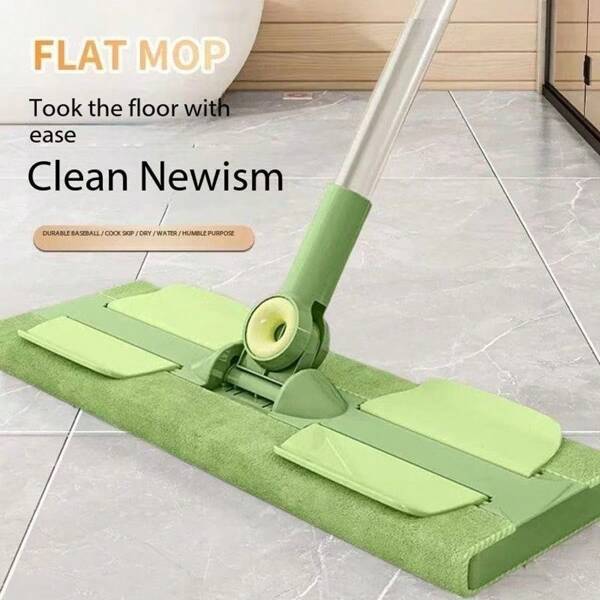 1pc Multicolor New Flat Mop With Cloth, 2-In-1 Wet Cleaning, Slouchy Person Home Use Mop, Wood Floor Cleaning Gadget
