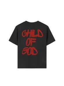 夏季休闲圆领短袖T恤，适合男孩和年轻学生穿着 - 时尚英文字母图案T恤，献给每一位年轻的探索者！童装男童图案T恤 - 黑色 - 查看 4