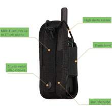 Bolsa para Rádio, Capa para Rádio Comunicador Ajustável Tática, Fácil de Limpar, Para Cintos de até 10 cm de Largura