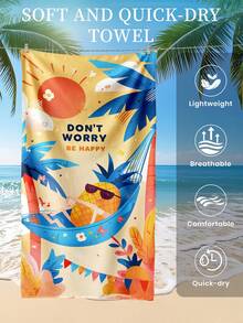 1条印花沙滩巾,夏季水果图案泳装浴巾,时尚沙滩巾,超强吸水浴巾,适用于浴室、游泳、健身、瑜伽,柔软舒适的超细纤维毛巾,轻便易携,防风防晒,防沙,适合夏季旅行、度假、浴室装饰,可选带或不带收纳袋,推荐常规尺寸和大号尺寸(小号毛巾尺寸为35*75厘米,建议150厘米及以上)。 - 彩色 - 查看 6