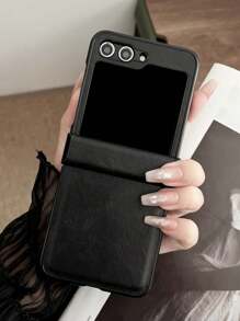 Funda compatible con Samsung Galaxy Z Flip 6 5 4 3 Z, de lujo, de piel sintética, con bisagra, todo incluido, plegable, a prueba de golpes y protectora de la parte trasera dura