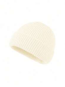 1 件男女通用纯色针织帽，男孩和女孩的保暖滑雪帽，Y2K 风格户外防寒针织帽，多功能且温暖，适合冬季日常穿着 - 針織帽 - 查看 4