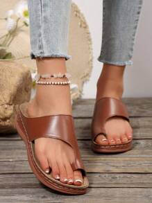 Sandali da donna con suola spessa e platform, infradito con zeppa comodi e casual per l'estate