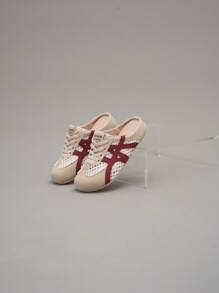 Summer's Popular New Women's Flat Shoes, Retro Perforated Breathable Upper, Mary Jane Casual Shoes, Simple And Cute Flat Casual Shoes, Light And Breathable, One-Step Lace-Up Closed Half-Support Casual Shoes, Versatile, Light And Suitable For Daily Wear, Fashionable And Multi-Functional