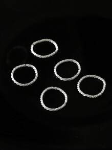 1-5pcs Shiny Gypsophila Ring Set, Women Shimmery Rings Closed Super Glitter Chain Rings