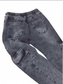 Cargo Pants Skate Khaki Streetwear Retro 6 Bags Aesthetic Pinterest Tumblr Cuffless - 燧石 - 查看 5