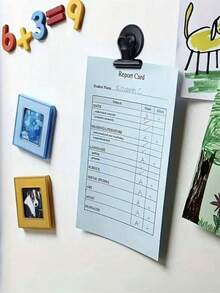 1/5/10 pièces Aimants de réfrigérateur de forme ronde, convient pour décorer le réfrigérateur et maintenir les photos/messages/notes - Noir - Voir 4