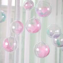 3/1 Bolas transparentes de acrílico, decoraciones navideñas, decoraciones de bolas de plástico huecas, adecuadas para Navidad, manualidades DIY, decoraciones de boda y fiesta, San Valentín, cumpleaños, bolas huecas de plástico transparente de Navidad para rellenar, adornos del árbol de Navidad, decoraciones de caja de regalo para fiestas en el hogar